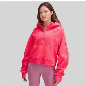 680. 🍋Lululemon Scuba Oversized Half-Zip Hoodie LipGloss pink M/L